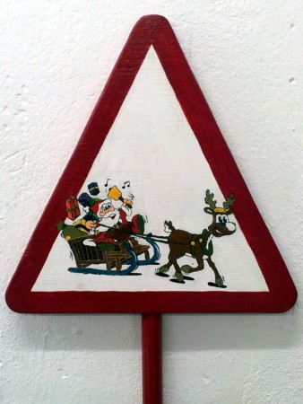 9985 Vorsicht Nikolaus   incl. Pfahl